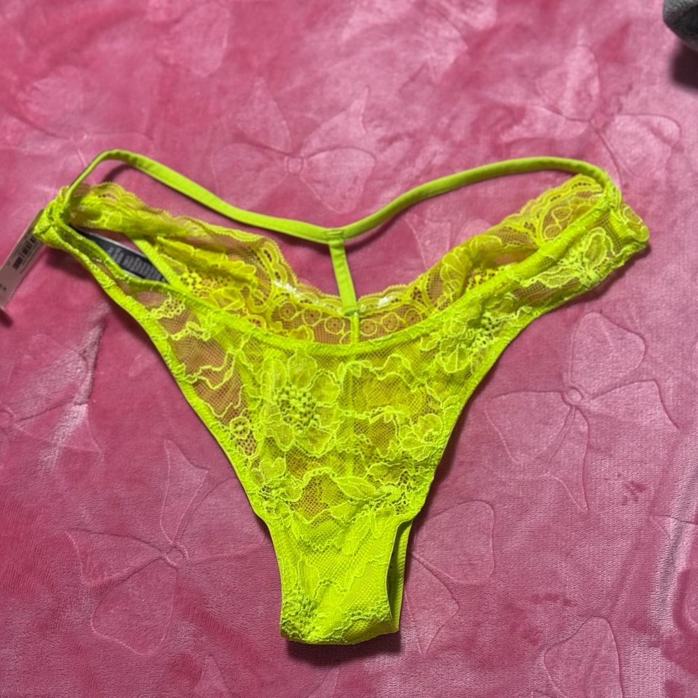 Victoria's Secret Neon Yellow Lace Panty I have this 3 colors $12 each one